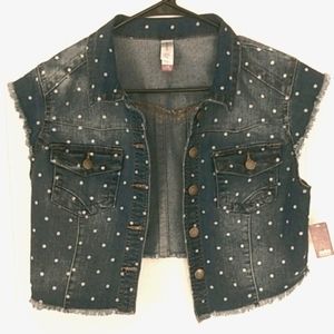 Women's Denim Sleeveless Jacket Size 11-13